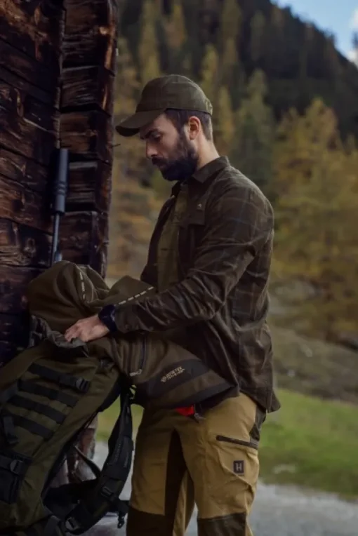 Härkila Kaldfjord Corduroy Check Shirt kauluspaita, ruskea Outlet