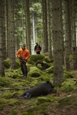 Härkila Kamko Windstopper Fleece Jacket Hunting Green/Orange Blaze Sale