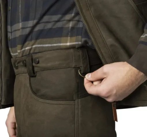 Härkila Pro Hunter Leather Trousers nahkaiset metsästyshousut, Willow Green Clearance