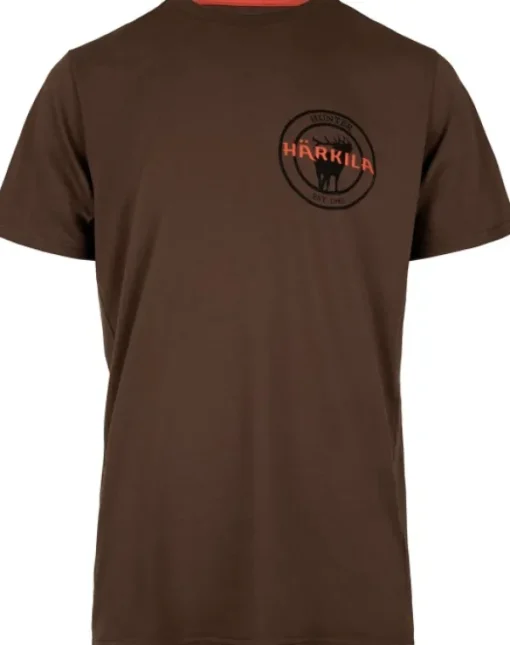 Stag Badge T-shirt puuvillainen t-paita, ruskeavihreä-Härkila New