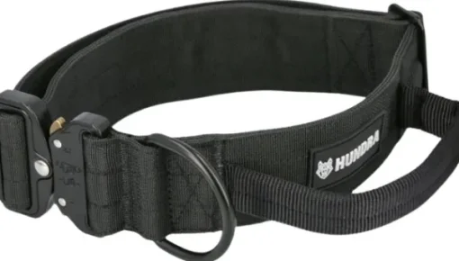 Hundra Tactical Dog Collar with Handle kaulapanta musta M Sale