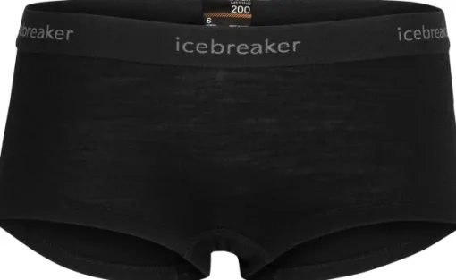 Icebreaker 200 Oasis Boy Shorts naisten merinovillaiset alushousut, musta Discount