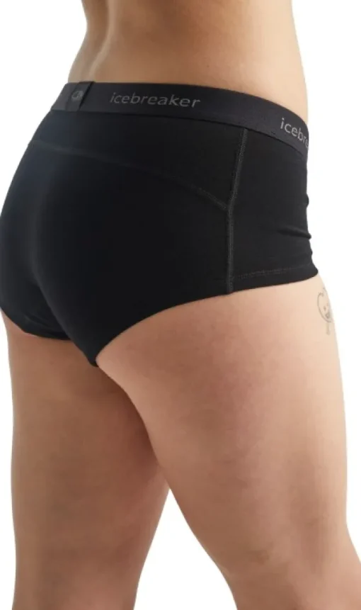 Icebreaker 200 Oasis Boy Shorts naisten merinovillaiset alushousut, musta Discount