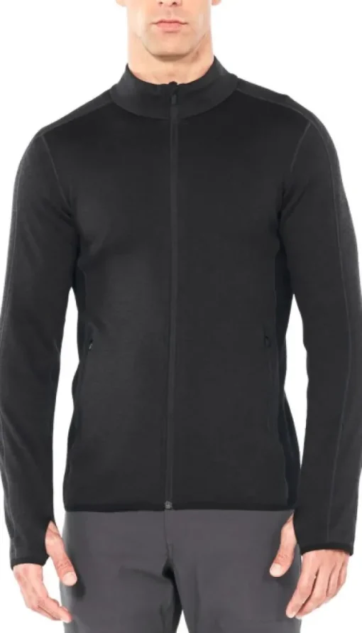 Icebreaker Elemental LS Zip 330 -miesten paita, musta Sale
