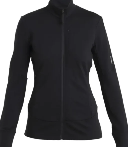 Icebreaker Mer 260 Quantum IV LS Zip naisten välikerros, Black Discount