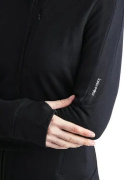 Icebreaker Mer 260 Quantum IV LS Zip naisten välikerros, Black Discount