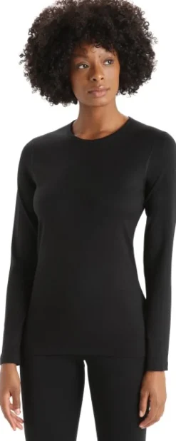 Icebreaker Oasis LS Crewe 200 + Leggings 200 naisten kerrasto, Black Sale