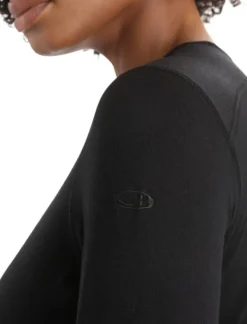 Icebreaker Oasis LS Crewe 200 + Leggings 200 naisten kerrasto, Black Sale