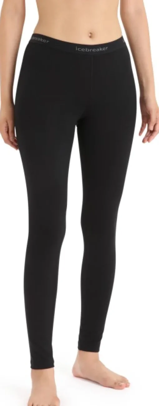 Icebreaker Oasis LS Crewe 200 + Leggings 200 naisten kerrasto, Black Sale