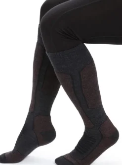 Icebreaker Ski+ Medium OTC naisten sukat, Jet Heather/Espresso/Black Best