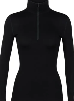 Icebreaker Tech LS Half Zip 260 naisten kerrastopaita, musta Hot