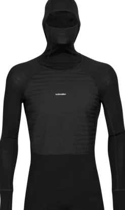 Icebreaker ZoneKnit Insulated LS Hoodie hupullinen kerrastopaita, musta Hot