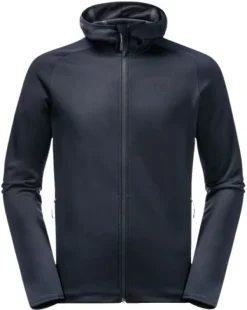 Jack Wolfskin Baiselberg Hooded FZ fleecetakki, Night Blue Heather Hot