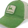 Stone Washed Logo Mens Cap Ivory/Dark Green-John Deere Sale