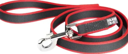Julius K9 Premium Jogging Leash koiranhihna joustolla, 1,3 m, musta/punainen Outlet