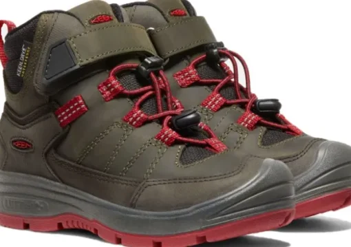 Keen Footwear Keen Junior Redwood Mid Waterproof lasten talvikengät, harmaa/punainen Discount