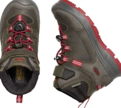 Keen Footwear Keen Junior Redwood Mid Waterproof lasten talvikengät, harmaa/punainen Discount