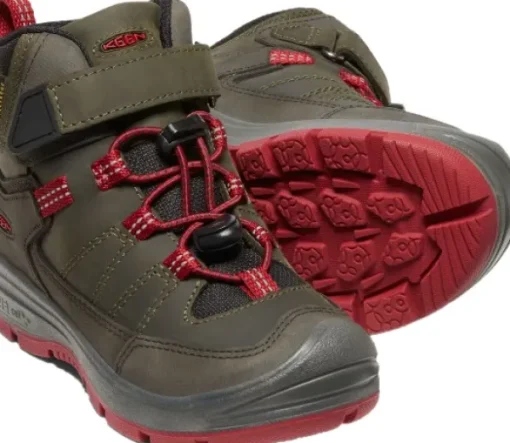 Keen Footwear Keen Junior Redwood Mid Waterproof lasten talvikengät, harmaa/punainen Discount