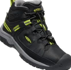 Keen Footwear Keen Junior Targhee Mid Waterproof lasten välikausikenkä, Black/Steel Grey Discount