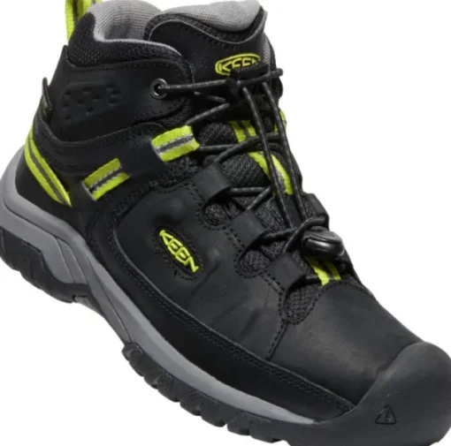 Keen Footwear Keen Junior Targhee Mid Waterproof lasten välikausikenkä, Black/Steel Grey Discount