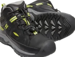 Keen Footwear Keen Junior Targhee Mid Waterproof lasten välikausikenkä, Black/Steel Grey Discount