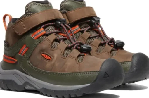 Keen Kids Targhee Mid Waterproof lasten retkeilykenkä, Dark Earth/Forest Night-Keen Footwear Online
