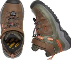 Keen Kids Targhee Mid Waterproof lasten retkeilykenkä, Dark Earth/Forest Night-Keen Footwear Online