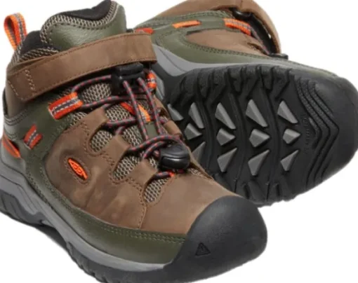 Keen Kids Targhee Mid Waterproof lasten retkeilykenkä, Dark Earth/Forest Night-Keen Footwear Online