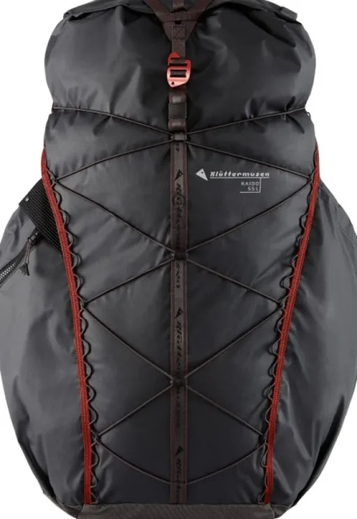 Klättermusen Raido 2.0 Backpack reppu, 55L, mustaharmaa Sale