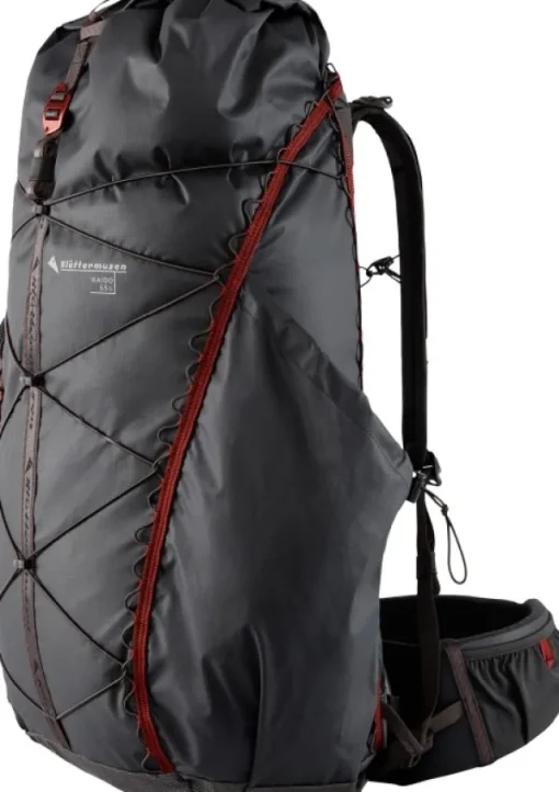 Klättermusen Raido 2.0 Backpack reppu, 55L, mustaharmaa Sale