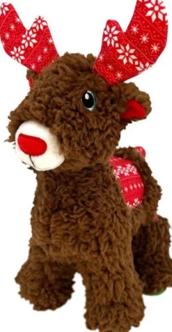 Holiday Sherpa Reindeer koiran pehmolelu, M 21x8x18 cm-Kong Discount