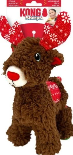Holiday Sherpa Reindeer koiran pehmolelu, M 21x8x18 cm-Kong Discount