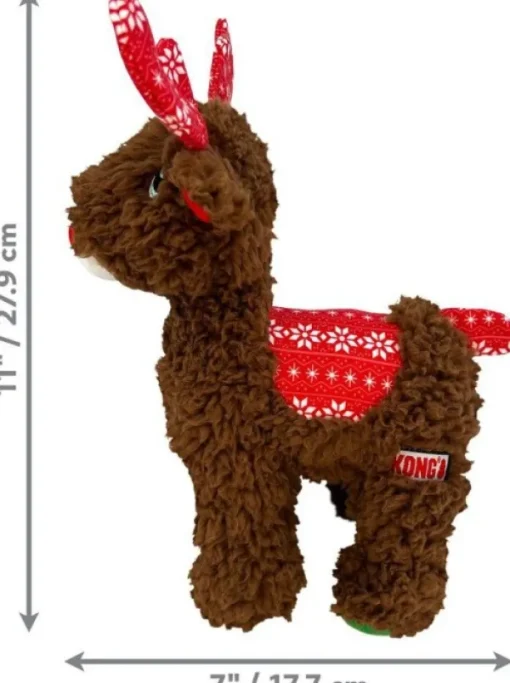 Holiday Sherpa Reindeer koiran pehmolelu, M 21x8x18 cm-Kong Discount