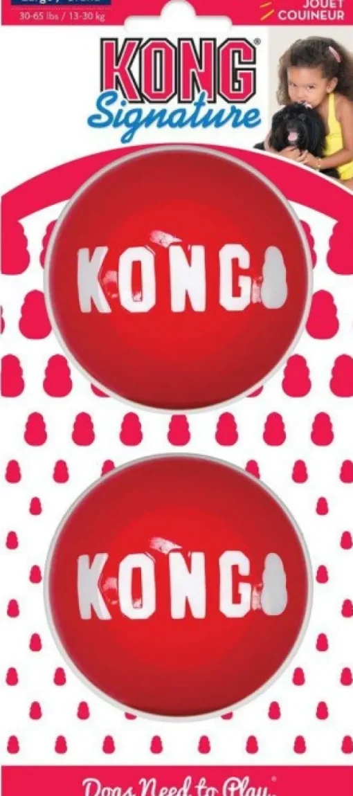 Signature Ball koiranlelu, L, 2 kpl-Kong Hot