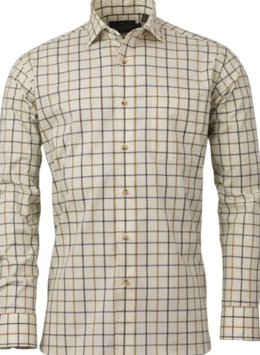 Laksen Axel Sporting Stretch Shirt kauluspaita, ruskea/sininen/vihreä Online