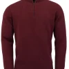 Laksen Brompton Zip-Neck villapaita, Burgundy Outlet