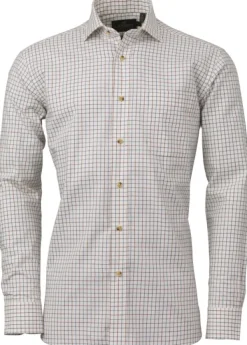 Pete Cotton Wool Shirt kauluspaita, punainen/sininen-Laksen Fashion