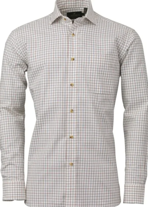 Pete Cotton Wool Shirt kauluspaita, punainen/sininen-Laksen Fashion