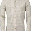 Reg Cotton Wool Shirt kauluspaita, keltainen/ruskea-Laksen Hot