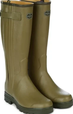 Chasseur Leather Lined Boot kumisaappaat nahkavuorilla, vihreä-Le Chameau Hot