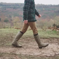Chasseur Leather Lined Boot kumisaappaat nahkavuorilla, vihreä-Le Chameau Hot