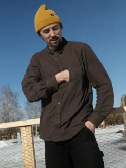 Flannel Shirt Överboda Dark Brown-Lemmelkaffe Discount