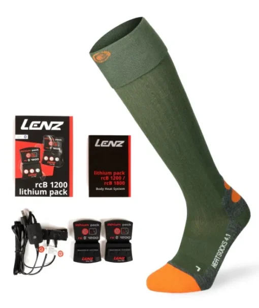 Lenz Set of Heat sock 4.1 + Lithium RCB 1200 Green/Orange Hot