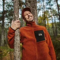 Flok Wool Pile takki, punainen-Lundhags Hot