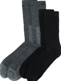 Lundhags Merino Trekking Sock Combo Mid sukat, Light Grey Melange/Black Fashion