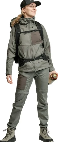 Lundhags Tived Zip-off Pant naisten katkolahjehousut, Aloe Green/Forest Green Online
