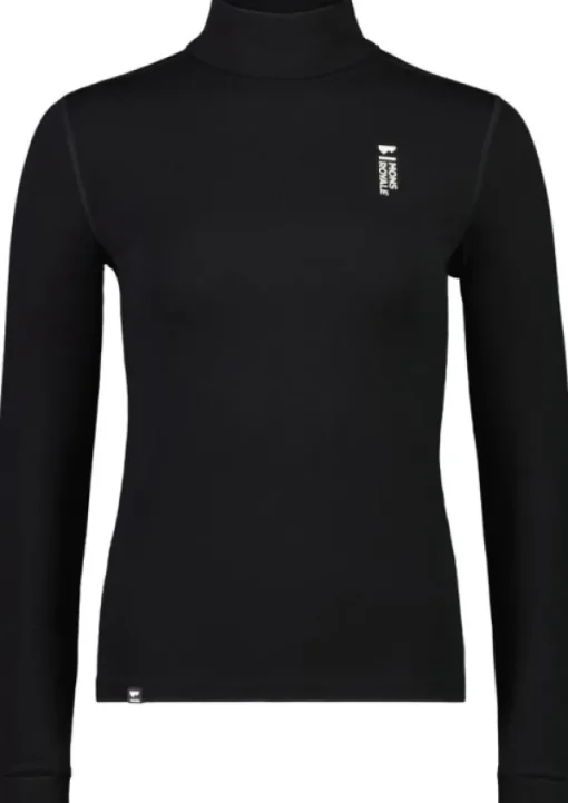 Cascade Merino Flex 200 Mock Neck naisten merinovillapaita, musta-Mons Royale Fashion