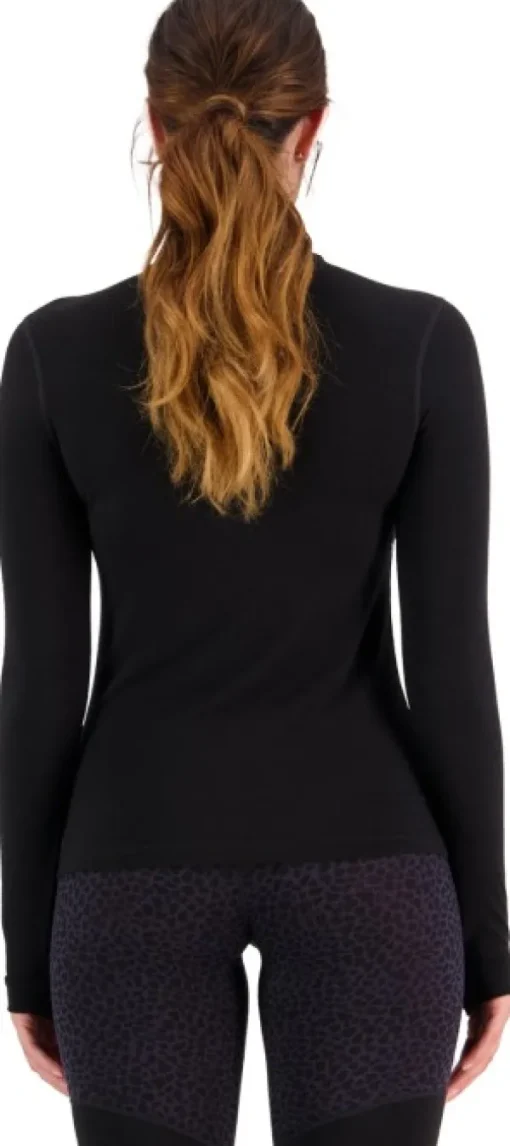 Cascade Merino Flex 200 Mock Neck naisten merinovillapaita, musta-Mons Royale Fashion