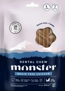 Dog Dental Chew GF hammashoitoherkku kana, L, 7 kpl-Monster Online