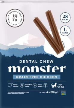 Dog Dental Chew GF hammashoitoherkku kana, L, 28 kpl-Monster Fashion